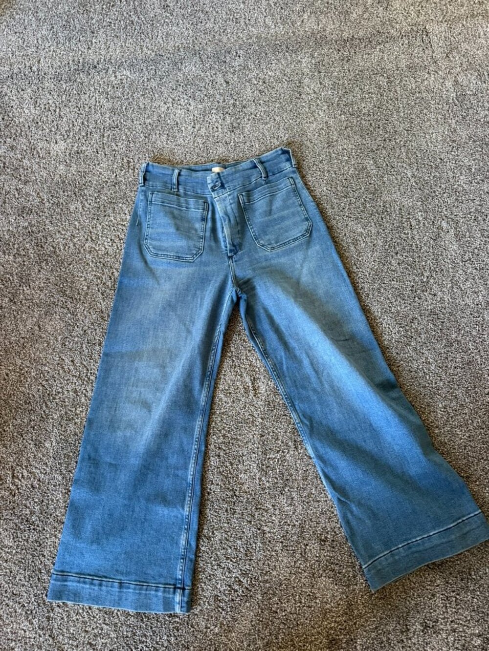 The Colette Crop High-Rise Wide-Leg Jeans by Maeve